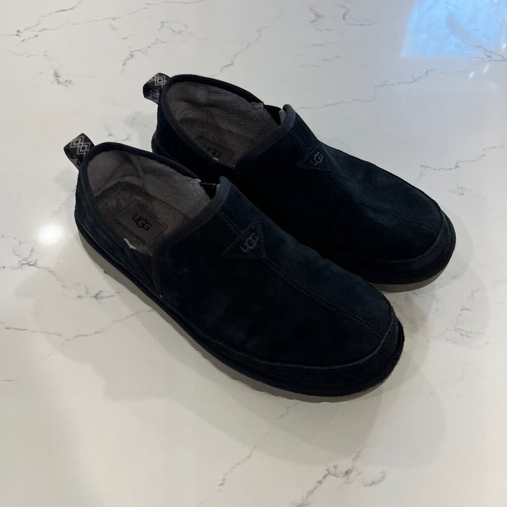 Men's UGG Kick it Slip on Black Leather Suede Size 12